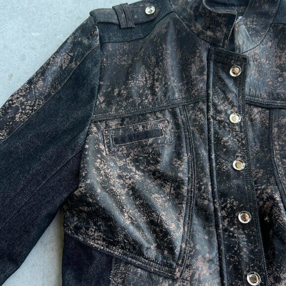 H&D Leather denim jacket - Picture 2 of 5